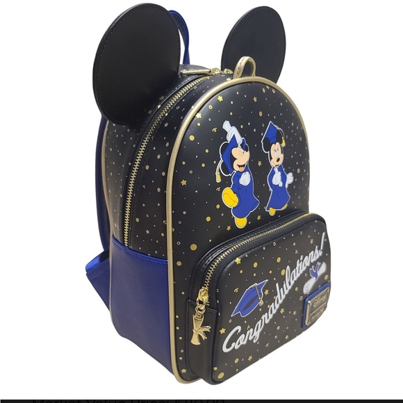Loungefly Disney Graduation Backpack - Black and Blue - Picture 2 of 11